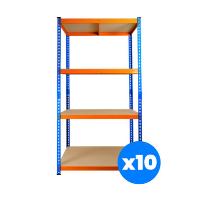 10 Bays of 4 Tier Extra Heavy Duty Storage Racking 1800h x 900w x 450d mm 300kg