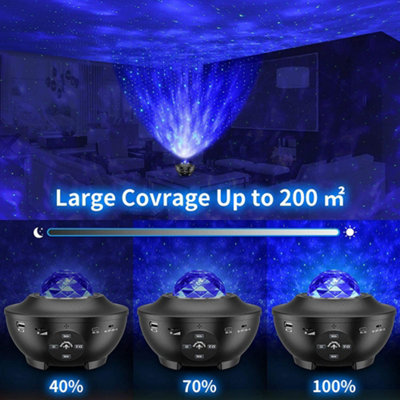 10 Colour Galaxy Starry Projector Night Light with Bluetooth Speaker