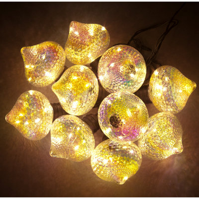 10 Connectable Lights w/7cm Bulbs/60 Warm White LEDs