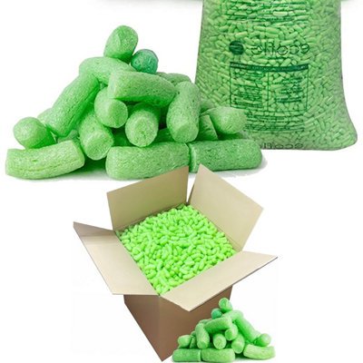 10 Cubic Eco Flo Biodegradable Green Coloured Packing Peanuts Loose Fill