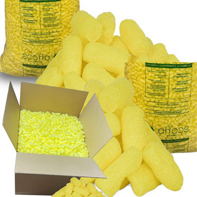 10 Cubic Eco Flo Biodegradable Yellow Coloured Packing Peanuts Loose Fill