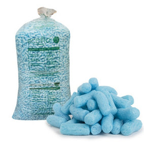 10 Cubic Ft Blue Eco Flo Biodegradable Packing Peanuts Protective Void Loose Fill Postal Mailing Packaging