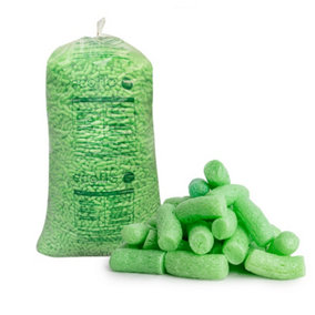 10 Cubic Ft Green Eco Flo Biodegradable Packing Peanuts Protective Void Loose Fill Postal Mailing Packaging