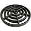 10" Diameter 254mm 16mm Thick Round Circular Cast Iron Gully Grid Grate Heavy Duty Drain Cover Black Satin Finish