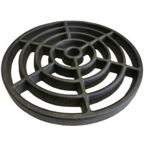 10" Diameter 254mm 16mm Thick Round Circular Cast Iron Gully Grid Grate Heavy Duty Drain Cover Black Satin Finish