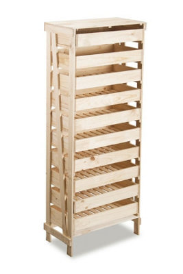 10 Drawer Wooden Apple Storage Rack 156 x 33cm