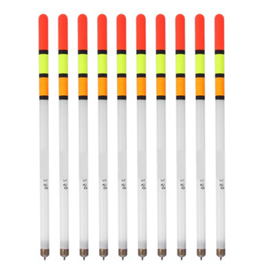 10 Durable Plastic Fishing Floats Bobber Stick Tubes-Versatile Fish ...