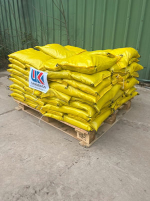 10 Filled yellow polypropylene sandbags - 3