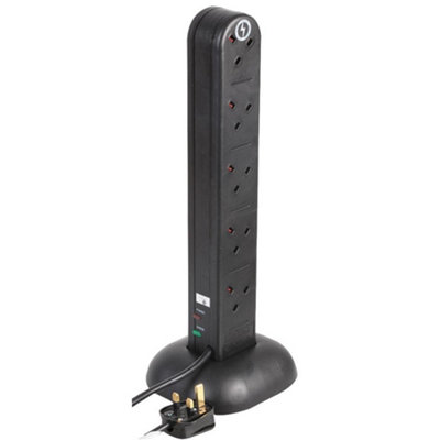 10 Gang Surge Protected Extension Tower