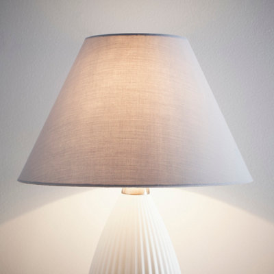 10" Grey Textured Linen Fabric Coolie Lampshade Modern Table Lamp and Floor Lamp Cone Light Shade