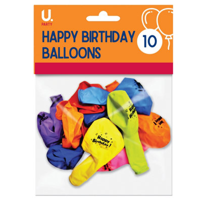 10 Happy Birthday Latex Balloons Pack Festive Birthday Design 10 ...