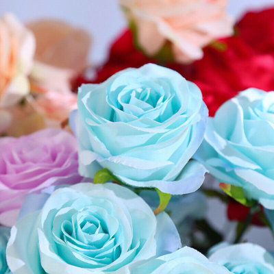 10-Head Light Pink Silk Rose Artificial Flower Bouquet for Home & Wedding Decor