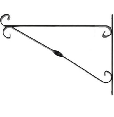 10 Inch Black Hanging Basket Bracket DIY at B&Q