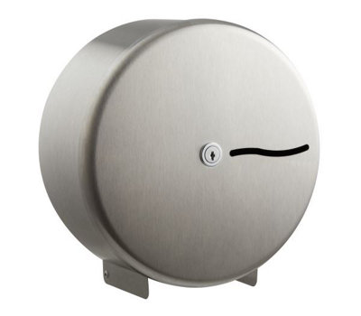 10 Inch mini jumbo toilet tissue dispenser (Brushed Steel)