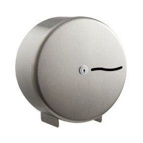 10 Inch mini jumbo toilet tissue dispenser (Brushed Steel)