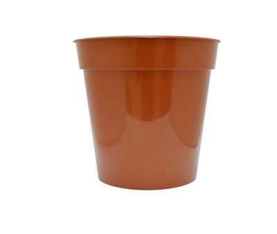 10 Inch Plastic Flower Planter Pot - Terracotta