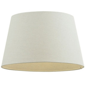 10" Inch Round Tapered Drum Lamp Shade Ivory Linen Fabric Cover Simple Elegant