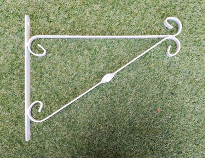 10 Inch White Hanging Basket Bracket - 6