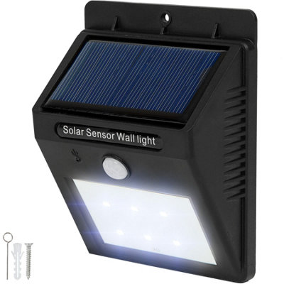 10 LED solar wall lights with motion detector - black