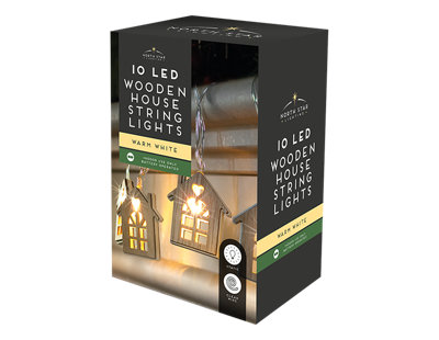 10 LED Wooden House String Lights 2.1M Price Comparisons | Compare The Build