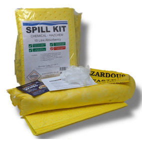 10 Litre Chemical Mini Spill Kit - Battery Acd, Caustics, Hazardous Chemicals