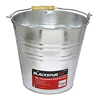 10 litre Galvanised Metal Bucket Handle Plant Pot Coal Planter Strong Steel