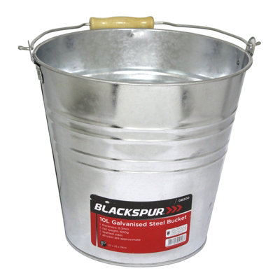 10 litre Galvanised Metal Bucket Handle Plant Pot Coal Planter Strong Steel