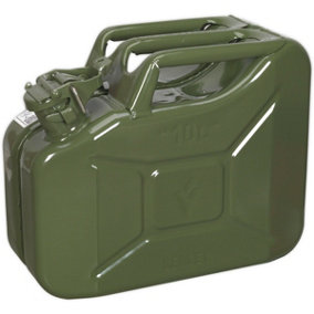 10 Litre Jerry Can - Leak-Proof Bayonet Closure - Fuel Resistant Lining - Green