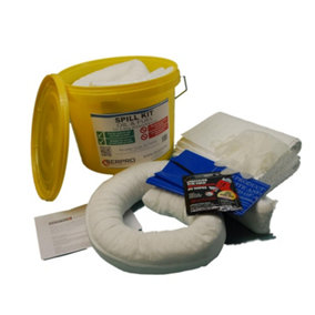 10 Litre Oil and Fuel Spill Kit in a Plastic Tub