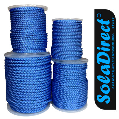 10 m / 32.8 ft x 10 mm Blue Polypropylene Rope - Strong Weatherproof ...