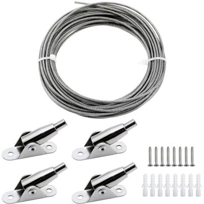 10 M Pvc Coated Stainless Steel Cable Wire Hanging Frame With Wire Rope ...