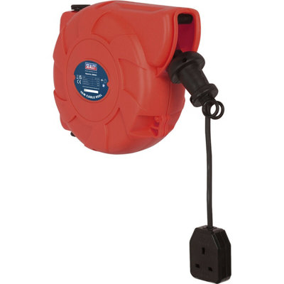 10 Metre Retractable Cable Reel System - 1 x 230V Plug Socket - Composite Cased - 5