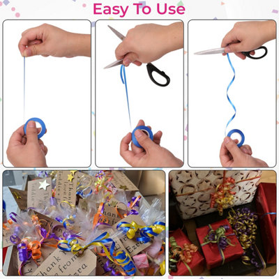 10 Metres Shiny Metallic Balloon Ribbon String Roll Crimped Curling ...