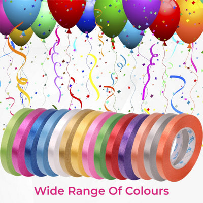 10 Metres Shiny Metallic Balloon Ribbon String Roll Crimped Curling ...