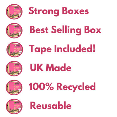 10 Mixed Boxes Extra Large and Large House Moving Storage Packing Boxes with Fragile Tape Carry Handles & Room Checklist