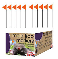 10 Mole Trap Flag Markers Hi Visibility Easy Find Lawn Markers UV Resistant 30cm
