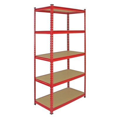 10 Monster Racking Z-Rax Industrial Shelves Garage Shelving Racks, 360kg/shelf, Red, 90 x 183 x 45