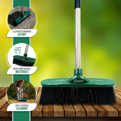 10" Outdoor Broom Garden Yard Brush with Metal Handle - 5