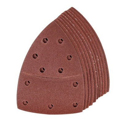 10 PACK - 102mm 120 Grit - Aluminium Oxide Detail Corner Sanding Sheets Hook Loop