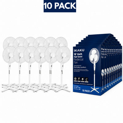 10 Pack 16 Inch Oscillating Pedestal Fan 3 Speed 45W Quiet Cooling ...