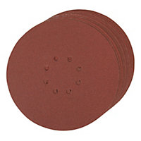 10 PACK 225mm 120 Grit Sanding Sheet Discs Hole Punch Aluminium Oxide Hook Loop