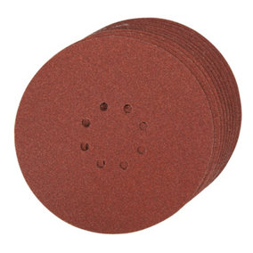 10 PACK 225mm 60 Grit Sanding Sheet Discs Hole Punch Aluminium Oxide Hook Loop