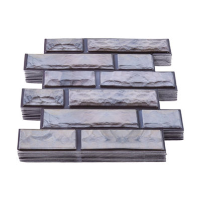 10-Pack 3D Self-Adhesive Wall Tile Stickers