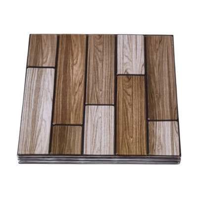 10-Pack 3D Self-Adhesive Wall Tile Stickers