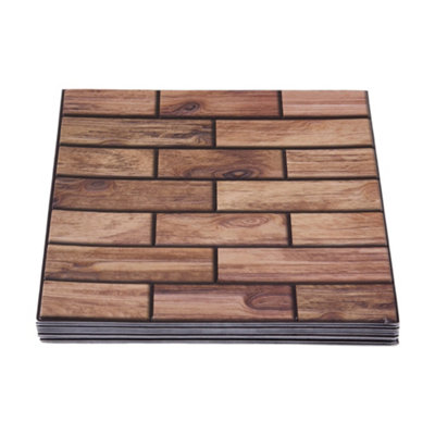 10-Pack 3D Self-Adhesive Wall Tile Stickers