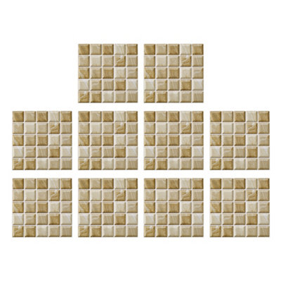 10-Pack 3D Self-Adhesive Wall Tile Stickers