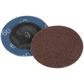10 PACK - 50mm Quick Change Mini Sanding Discs - 60 Grit Aluminium Oxide Sheet