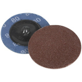 10 PACK - 50mm Quick Change Mini Sanding Discs - 80 Grit Aluminium Oxide Sheet