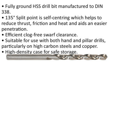 10 Pack 7 x 110mm High-Speed HSS Drill Bits for Precision Drilling