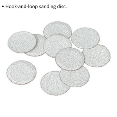 10 PACK - 75mm Hook & Loop Mini Sanding Discs - 120 Grit Aluminium Oxide Sheet